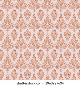 Vector Floral textured print. Damask Seamless vintage pattern. Can be used for wallpaper, fabric, invitation