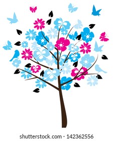 vector floral tree