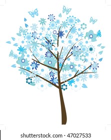 vector floral tree