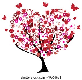 vector floral tree