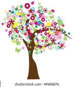 vector floral tree