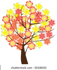 vector floral tree