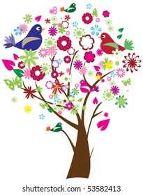 vector floral tree