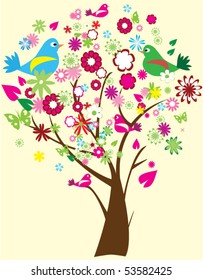 vector floral tree