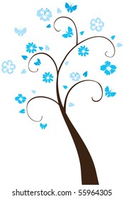 vector floral tree