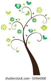vector floral tree