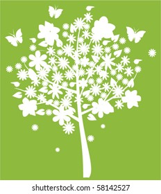 vector floral tree