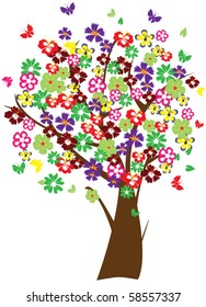 vector floral tree