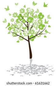 vector floral tree