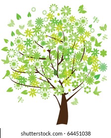 vector floral tree