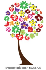 vector floral tree
