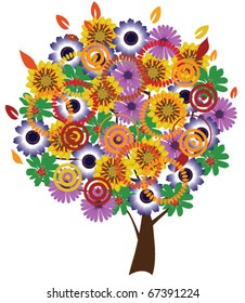 vector floral tree