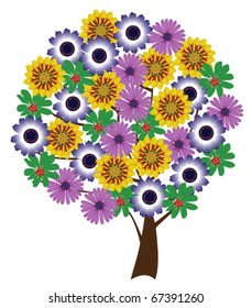 vector floral tree