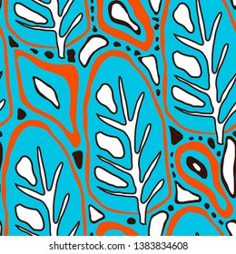 Vector floral tropical seamless Pattern. Scandinavian style. Summer bright design