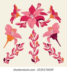 
Vector floral, with tropical style, with belicima and colorful.