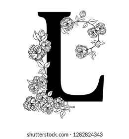 Vector Floral Uppercase Letter Monogram Logo Stock Vector (Royalty Free ...