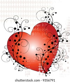 vector floral valentine