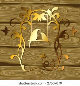 Vector floral vignette