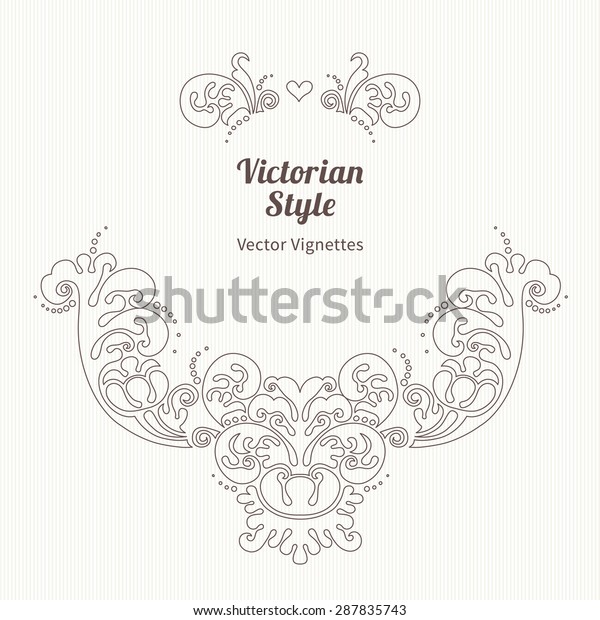 Vector
floral vignette in Victorian style. Ornate element for design.
Place for text. Ornament for wedding invitations, birthday and
greeting cards, certificate. Lace line art
decor.