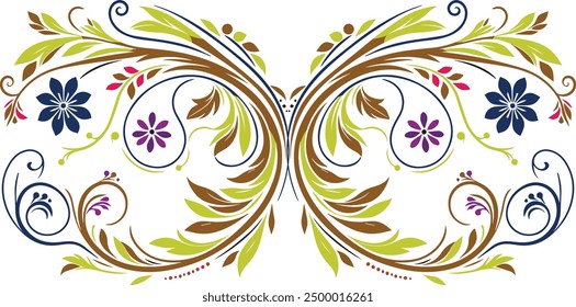 Vector Floral Vine Pattern for Fabric Home Décor and Textile Design Beautiful Flowering Vine Seamless Pattern High Quality Illustration