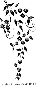 Vektor Blumenrebe mit kleinen Blumen und Blatt Element
