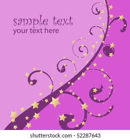 Vector - Floral vines with stars in two tone for background use