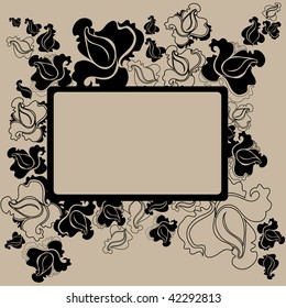 Vector Floral vintage frame  (From my "Floral collection")
