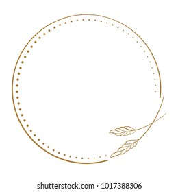 Vector floral vintage frame on a white background.