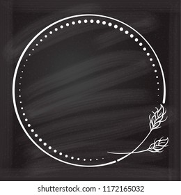 Vector floral vintage frame on a chalkboard background.