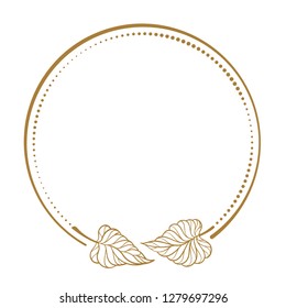 Vector floral vintage frame on a white background.