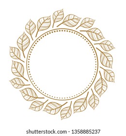 Vector floral vintage frame on a white background.