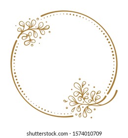Marco vintage floral de Vector sobre un fondo blanco.