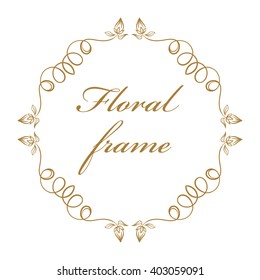Vector floral vintage frame on a white background. Victorian style. 