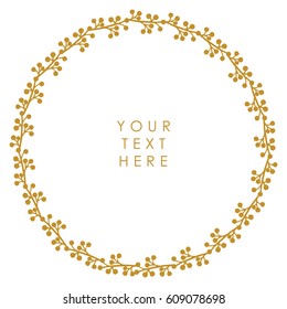Vector floral vintage frame on a white background.