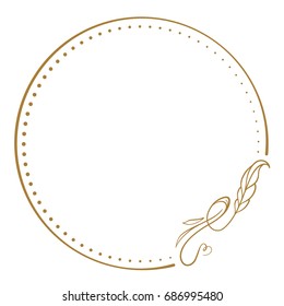 Vector floral vintage frame on a white background.