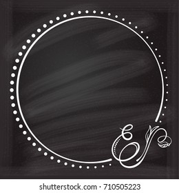 Vector floral vintage frame on a white background.