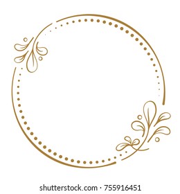 Vector floral vintage frame on a white background.