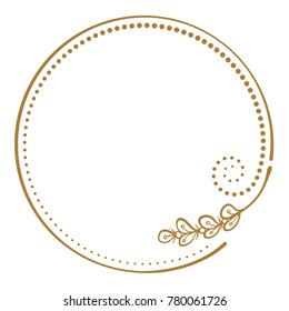 Vector floral vintage frame on a white background.