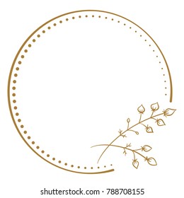 Vector floral vintage frame on a white background.