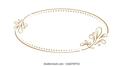 Vector Floral Vintage Oval Frame On A White Background.