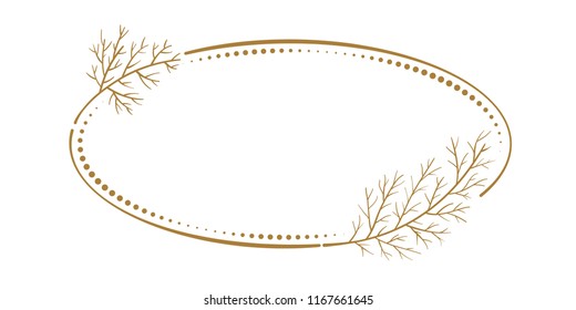 Vector floral vintage oval frame on a white background.