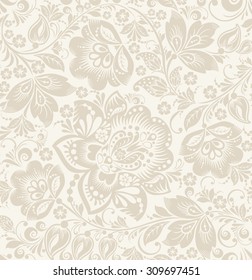 Vector Floral Vintage Rustic Seamless Pattern. Background Can Be Used For Wallpaper, Fills, Web Page, Surface Textures.