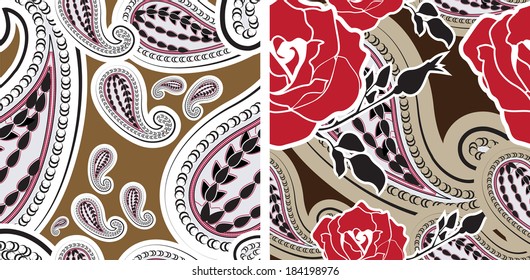 Vector Floral vintage seamless pattern/color 