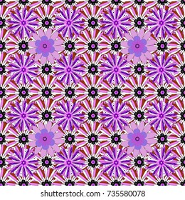 Vector floral violet, white and magenta texture pattern. Seamless pattern can be used for wallpaper, pattern fills, printing, surface textures, fabric or textile.