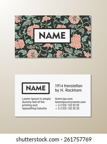 Vector Floral Visit Card Template