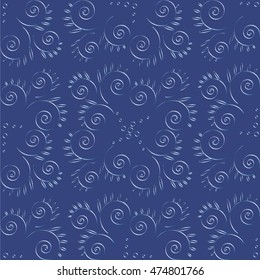 Vector Floral Volumetric Seamless Pattern. For Christmas design. Rich background