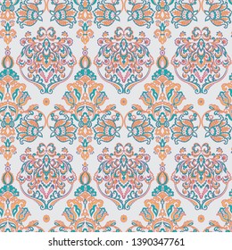 Vector floral wallpaper. Classic Baroque floral ornament. Seamless vintage pattern