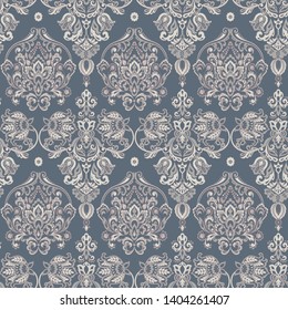 Vector floral wallpaper. Classic Baroque floral ornament. Seamless vintage pattern