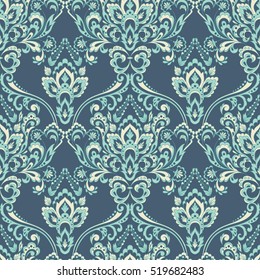 Vector floral wallpaper. Classic Baroque floral ornament. Seamless vintage pattern
