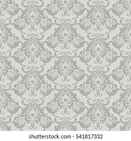Vector floral wallpaper. Classic Baroque floral ornament. Seamless vintage pattern